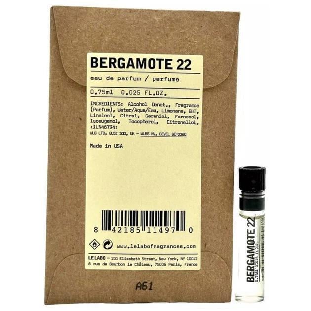 Парфюмированная вода унисекс Le Labo Bergamote 22 0,75 мл пробник (404871)
