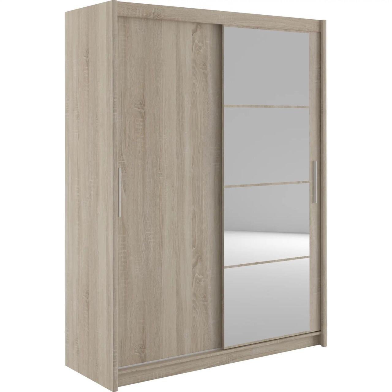 Шкаф-купе двухдверный с зеркалом Gerbor Марио 180 Дуб Сонома (GRB-1880)