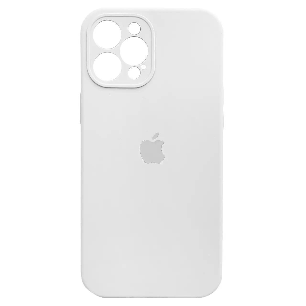 Силіконовый Чохол Накладка Закрита Камера Silicone Case Full Camera Для iPhone 13 Pro Max White