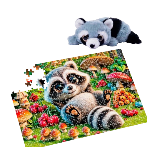 Пазлы с мягкой игрушкой Енотик Vladi Toys 260 дет. (DT200-09)