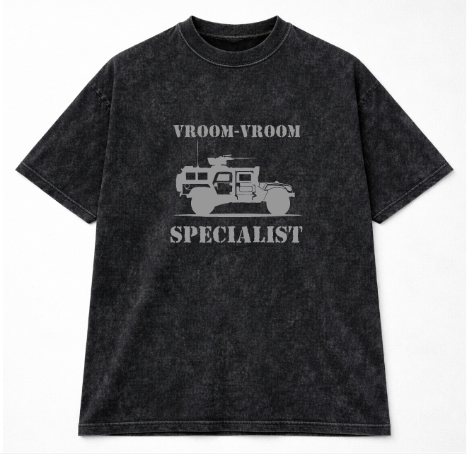 Футболка vroom-vroom specialist бавовна оверсайз M Чорний
