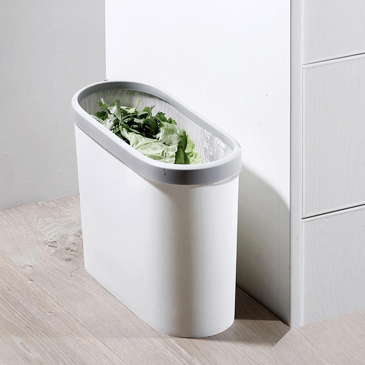 Відро для сміття вузьке без кришки BIN-08 10 л White