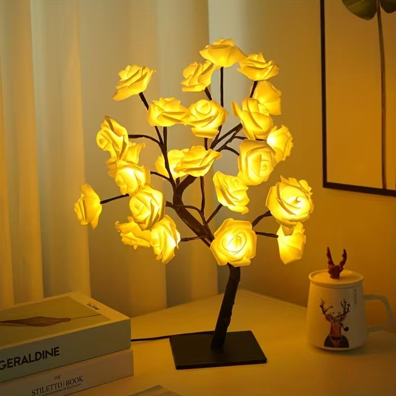 Ночник LED-дерево Розы желтый свет (NL-RS-001054)