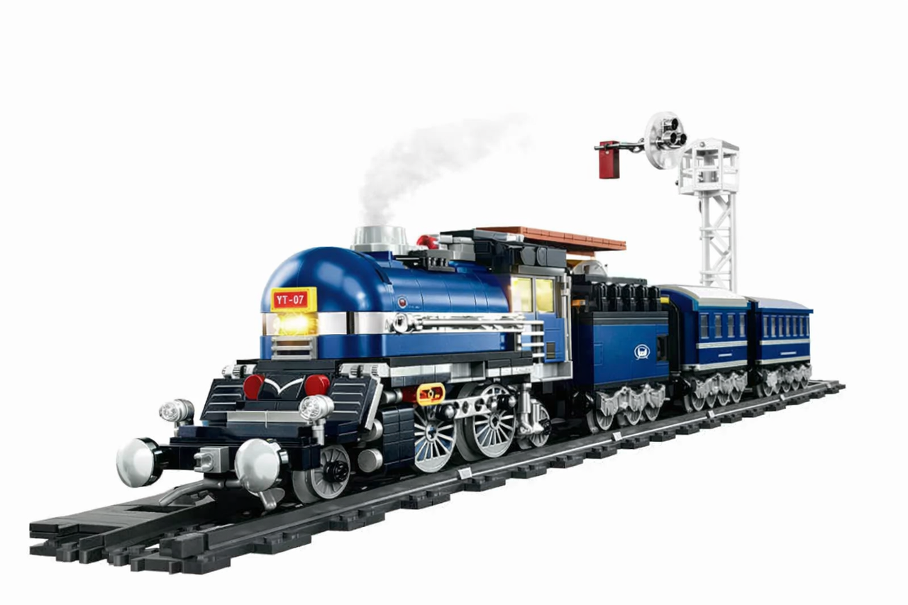 Конструктор bb821e ретро поезд с дымом и светом 1062 дет. (2848169141)