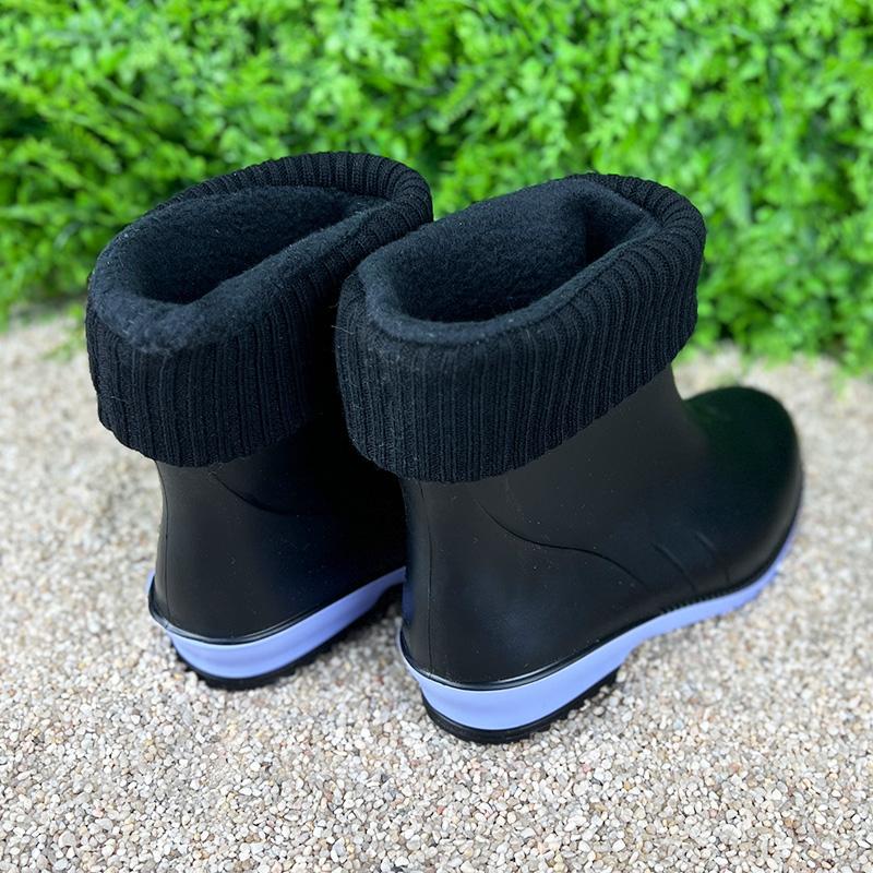 Чоботи жіночі гумові короткі з утеплювачем E-00863-2 p. 38 24,5 см Чорний - фото 4