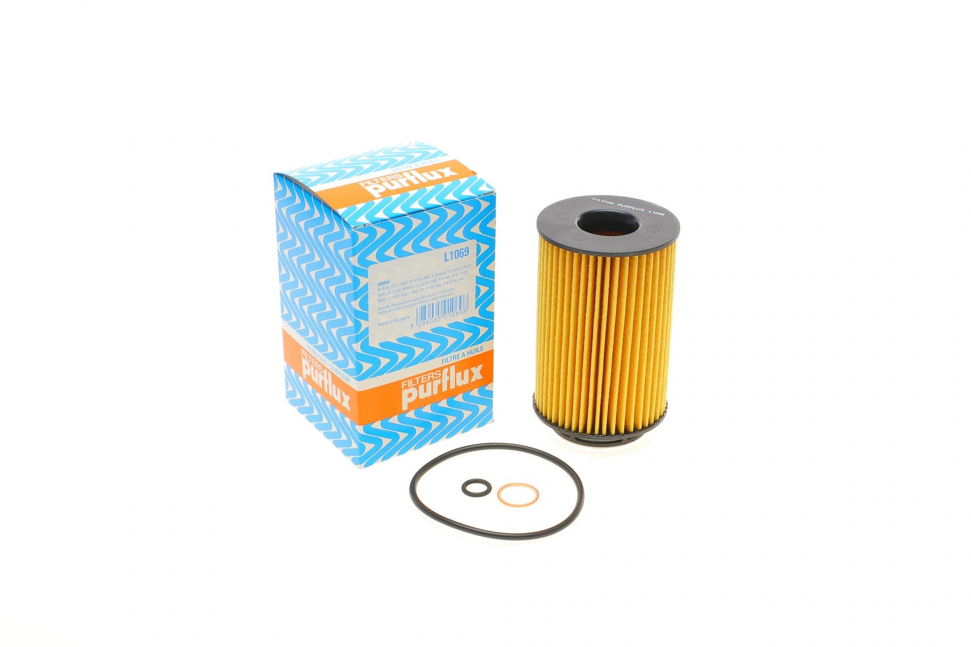Фильтр масляный PURFLUX для BMW 5 F10 M5/7 F01, F02, F03, F04/X5 F15, F85 5,0/M 10- (L1 069)