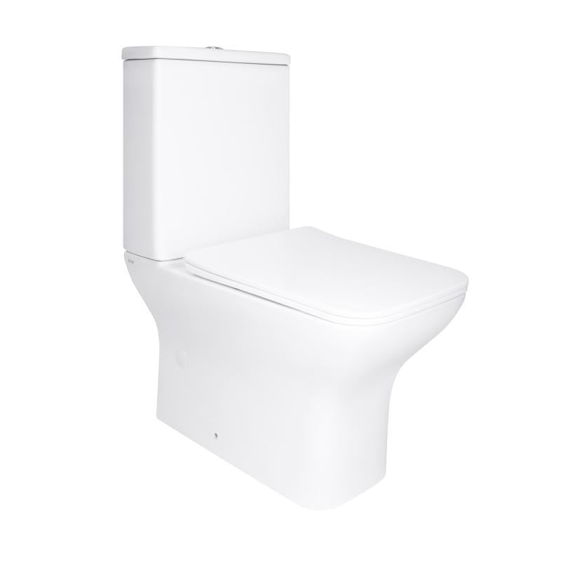 Унитаз напольный Qtap Aries Rimless безободковый с сиденьем Soft-close White (QT03228302W)