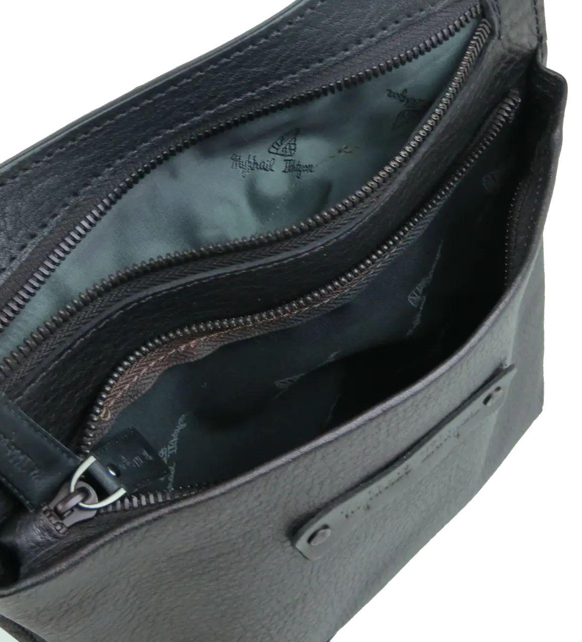 Сумка чоловіча Mykhail Ikhtyar натуральна шкіра Чорний (45041 New black) - фото 7 Сумка чоловіча Mykhail Ikhtyar натуральна шкіра Чорний (45041 New black) - фото 7