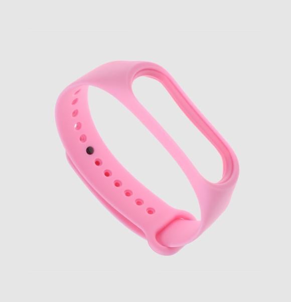 Ремешок для смарт-часов Xiaomi Mi Band 4/3 силиконовый Светло-розовый (2418P)
