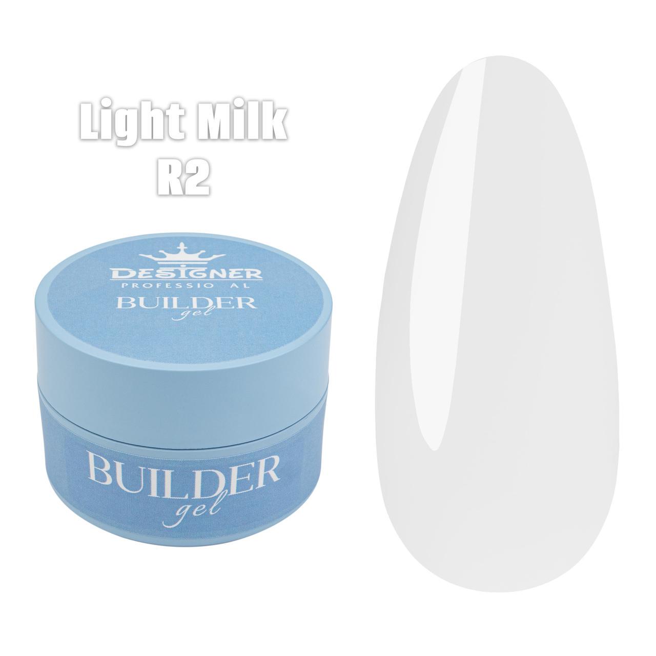 Моделирующий гель Builder Gel Дизайнер для наращивания и укрепления ногтей 30 мл R2-Light Milk