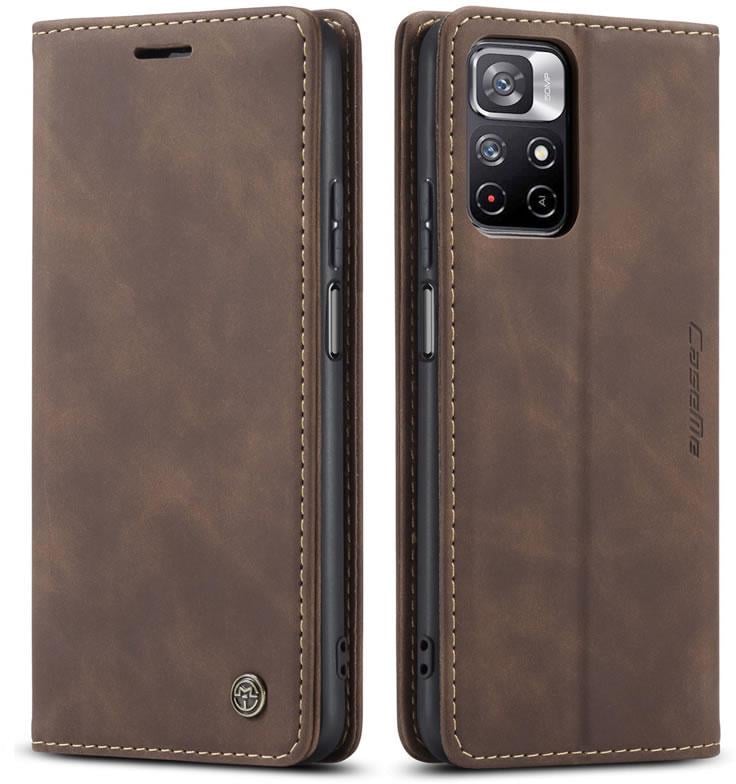 Чехол книжка с магнитом CaseMe для Xiaomi Poco M4 Pro 5G Dark Brown (26391-05)