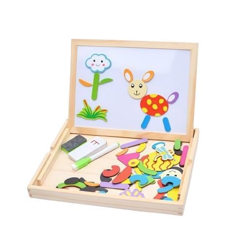 Деревянная игрушка 2в1 Доска магнитная (MD 0815)