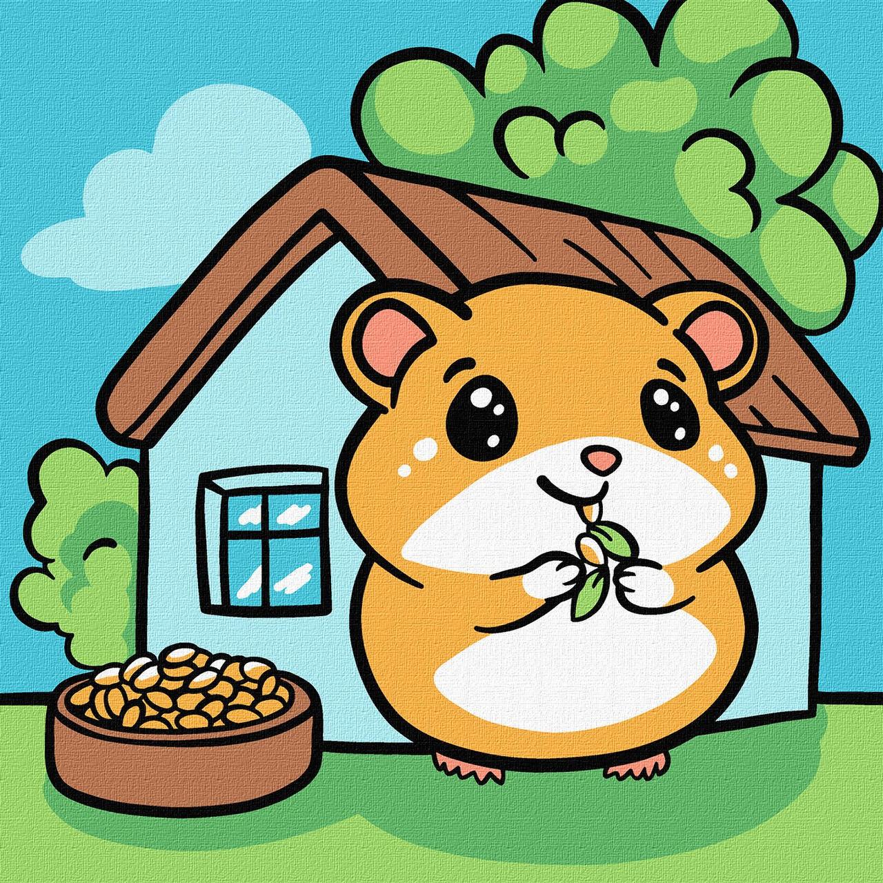 Картина по номерам Ideyka Хомячок 25х25 см (2824290348)