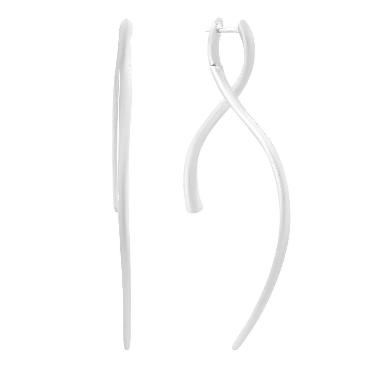 Сережки срібні з вигнутою асиметричною формою Сережки срібні з вигнутою асиметричною формою