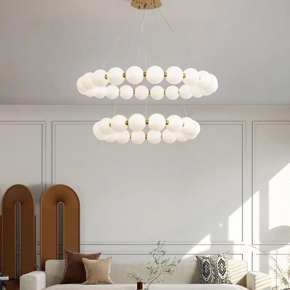 Люстра із серії Mysa Pearl на 3 світлових режими Ø 40/60 см Латунь (77068-600/400)