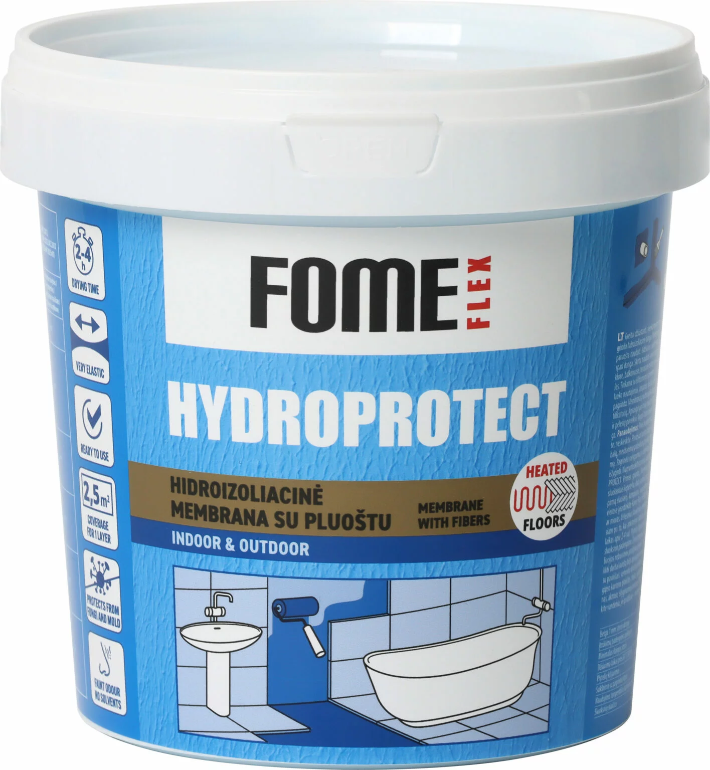 Мастика гидроизоляционная под плитку Fome Flex Tegra Hydroprotect усиленная микроволокнами 1,5 кг