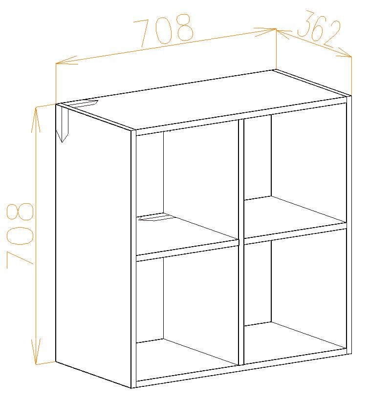 Стелаж настінно-підлоговий модульний MEBLIBUD KUB 2x2 Дуб сонома - фото 6 Стелаж настінно-підлоговий модульний MEBLIBUD KUB 2x2 Дуб сонома - фото 6
