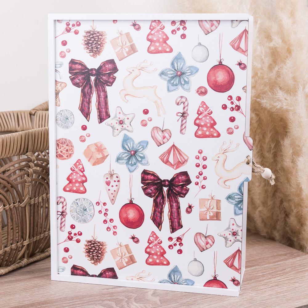 Коробка деревянная Новогодняя L (4438-50)