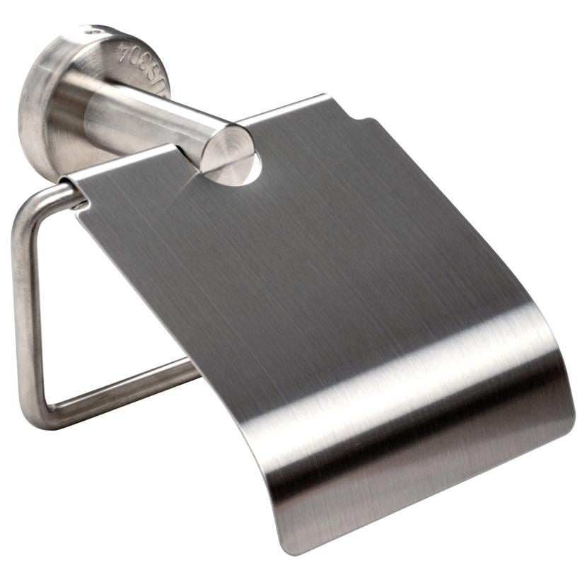 Держатель для туалетной бумаги Platinum 61 ТМ (9708) PLS-A32635 с крышкой Сатин (151571)