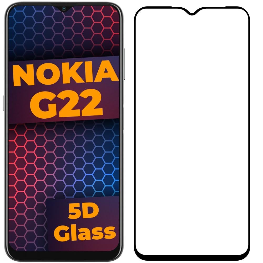 5D скло Nokia G22 (Захисне Full Glue) Black (34076)