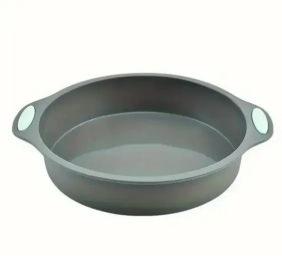 Форма силиконовая для пирогов и тортов круглая с ручками 17,5 см Серый (SAM-00175) - фото 1
