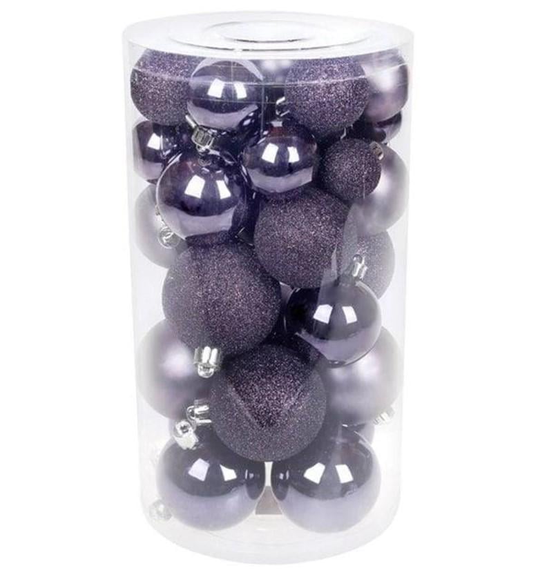 Набір пластикових новорічних куль Мікс 40 шт. (12084) - фото 1