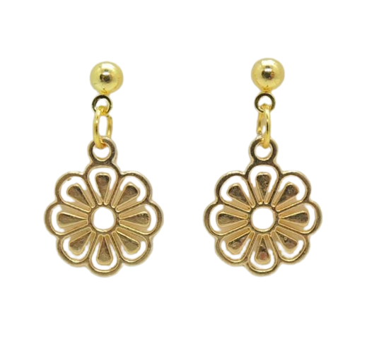 Серьги-гвоздики Liresmina Jewelry Солнышки с эмали 2,6 см Золотистый (1751835815)