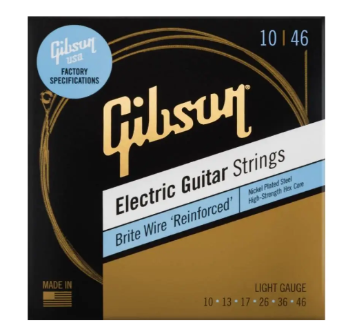 Струны для электрогитары GIBSON SEG-BWR10 BRITE WIRE REINFORCED 10-46 LIGHT (SEG-BWR10)