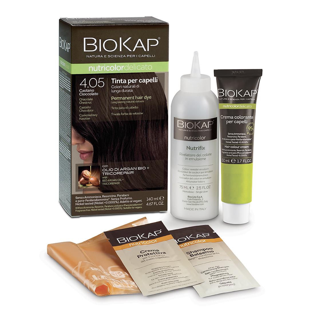 Краска для волос Bios Line BioKap Nutricolor Delicato 140 мл 4.05 Castano Cioccolato - фото 1 Краска для волос Bios Line BioKap Nutricolor Delicato 140 мл 4.05 Castano Cioccolato - фото 1