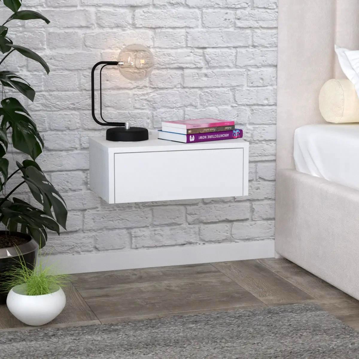 Тумба прикроватная подвесная Fly 450х280х185 мм Белый