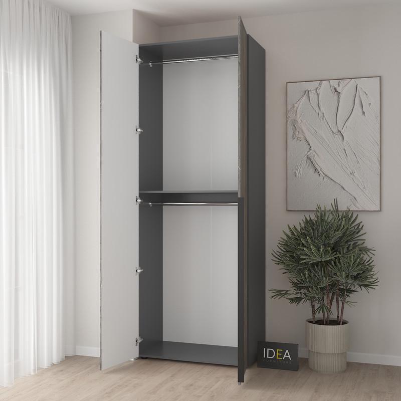 Шафа для одягу Idea С-7.1 з двома штангами Антрацитовий/Юпітер (1808) - фото 2
