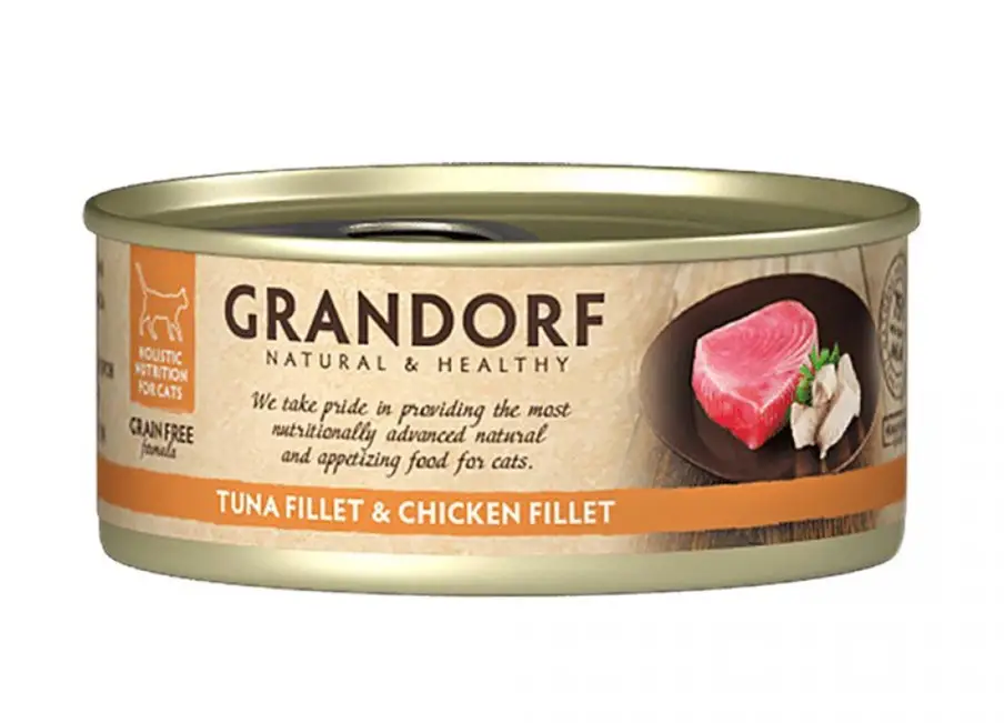 Корм влажный для кошек Grandorf TUNA FILLET & CHICKEN FILLET филе тунца с куриной грудкой 70 г