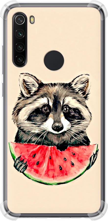 Чехол на Xiaomi Redmi Note 8 Енотик с арбузом (4605sp-1787-42517)