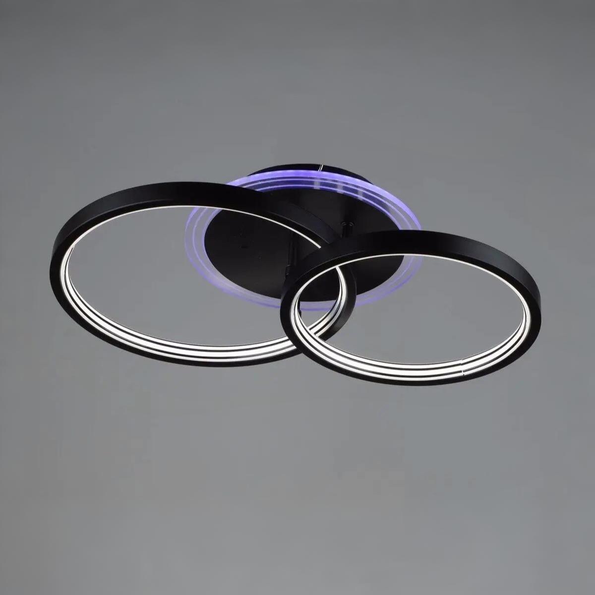 Люстра светодиодная Sirius с подсветкой 30W 3000K/6500K Черный (YH920/2)