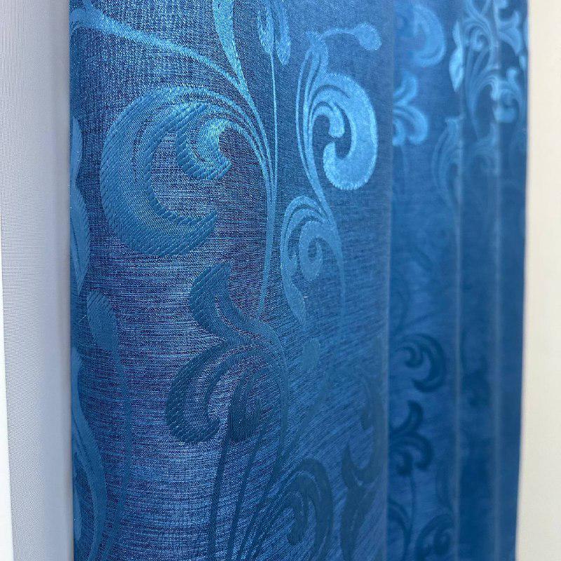 Штори Toscana жаккардові 1,5х2,7 м 2 шт. Синій - фото 5