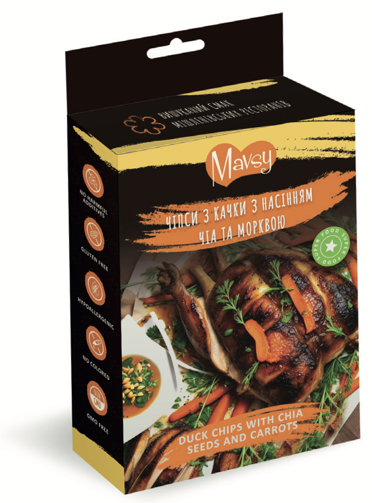 Лакомство для собак Mavsy Refined jerky чипсы из утки с семенами чиа и морковью 50 г (800789)