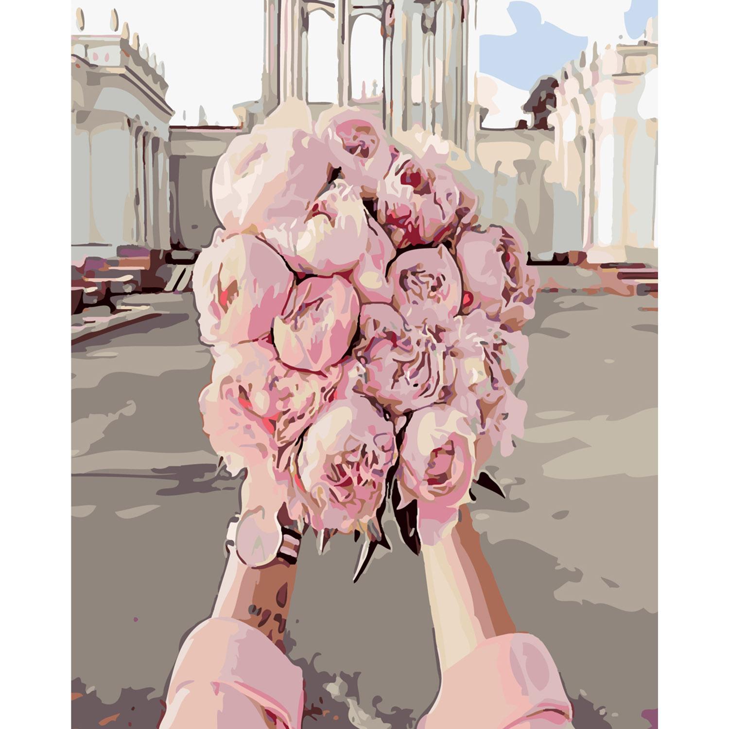 Картина по номерам Strateg Букет нежных пионов 40х50 см (SY6117)