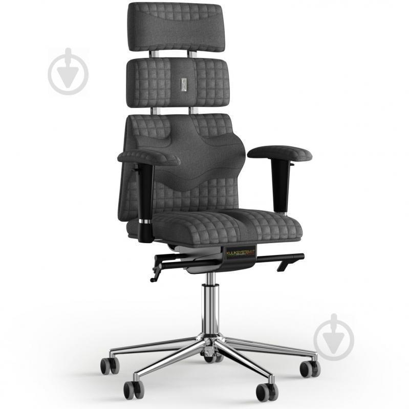 Кресло KULIK SYSTEM PYRAMID Ткань с подголовником со строчкой Серый (9-901-WS-MC-0506)
