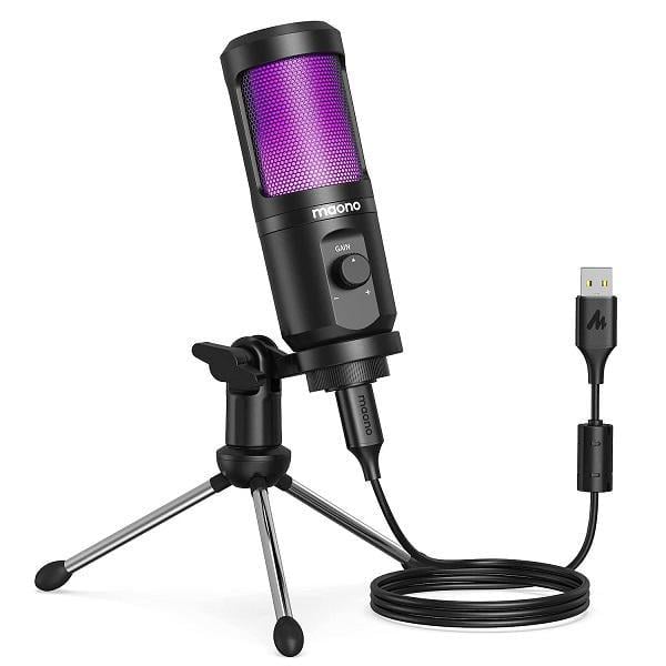 Студийный конденсаторный USB микрофон Maono AU-PM461TR RGB c подсветкой Черный (1660)