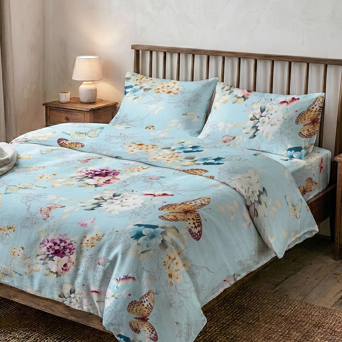 Комплект постільної білизни Zastelli BUTTERFLY бязь GOLD USA двуспальний 175х210 Блакитний Комплект постільної білизни Zastelli BUTTERFLY бязь GOLD USA двуспальний 175х210 Блакитний