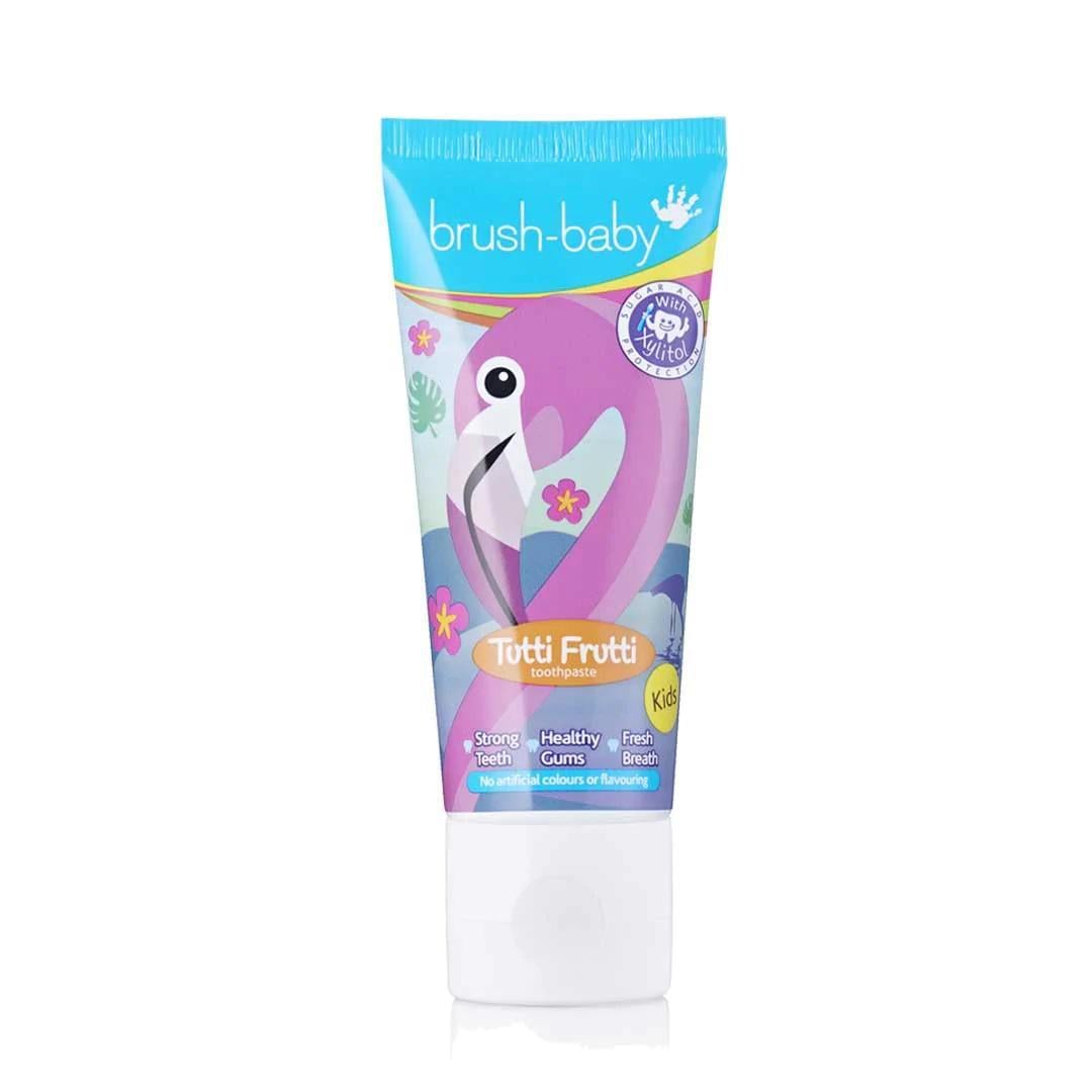 Зубная паста детская с ксилитом Brush-Baby от 3 лет ТуттиФрутти 12 мл (7025)