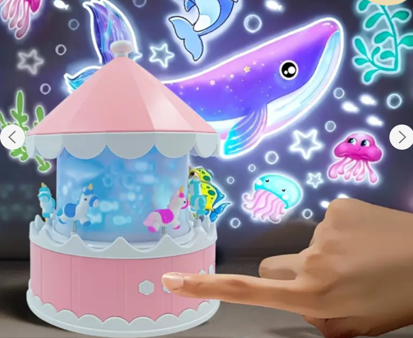 Проектор-нічник дитячий Карусель USB пульт 21 слайд Рожевий (Karusel21pink) - фото 5 Проектор-нічник дитячий Карусель USB пульт 21 слайд Рожевий (Karusel21pink) - фото 5