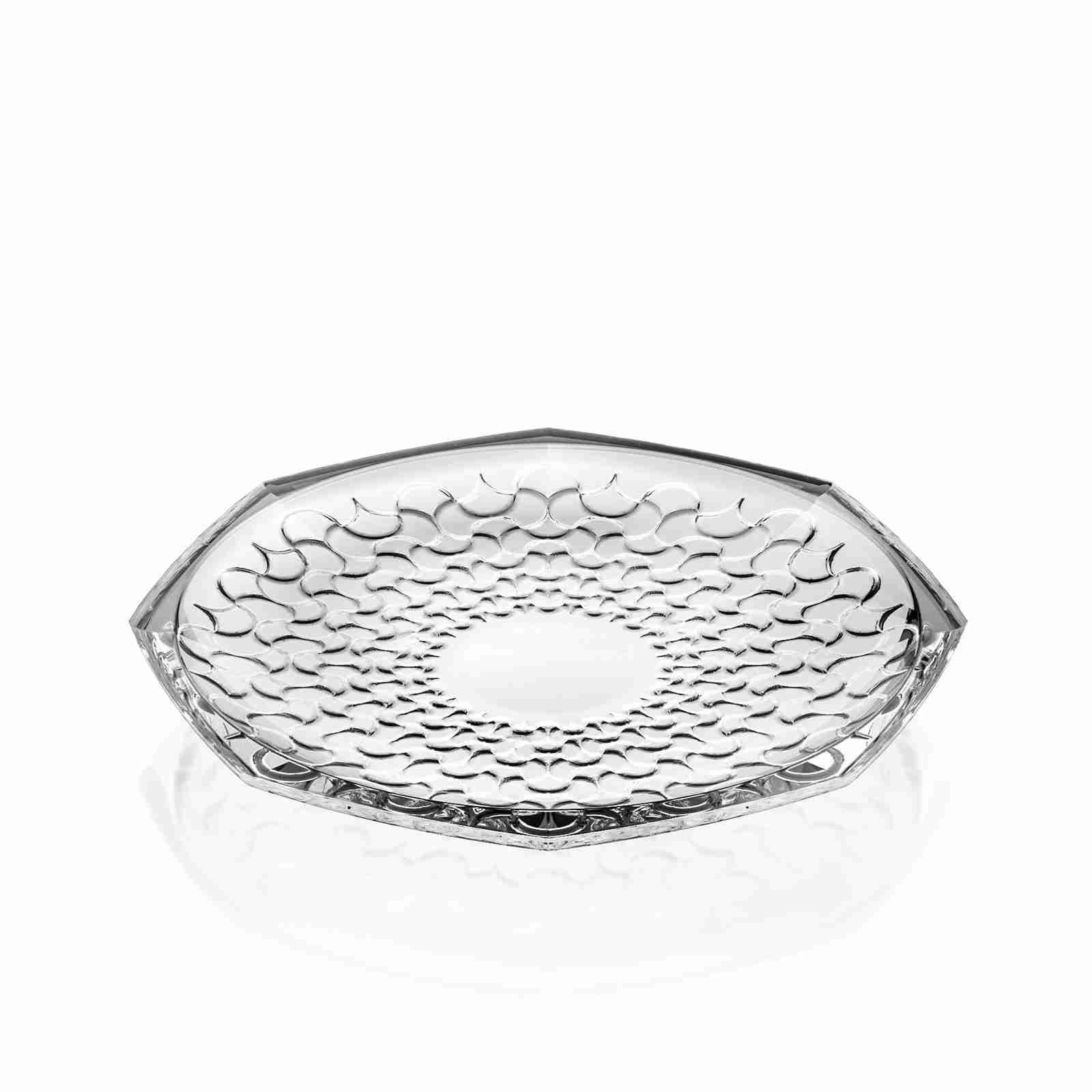 Блюдо круглое RCR Arabesque хрустальное стекло 30 см Прозрачный (169-135-27283020106)