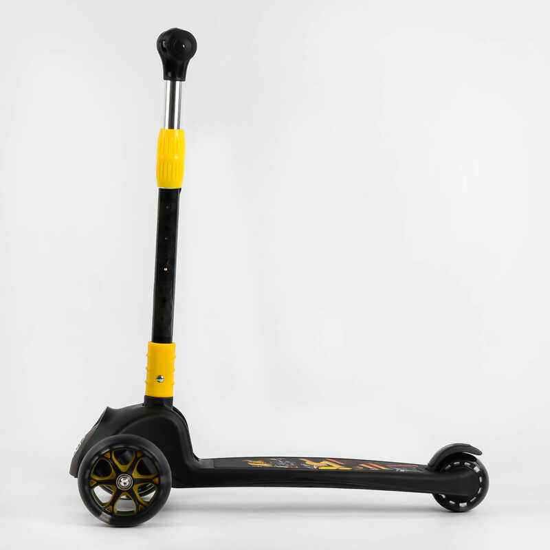Самокат трехколесный Best Scooter складной алюминиевый руль 3 колеса PU со светом Multicolor (106834)