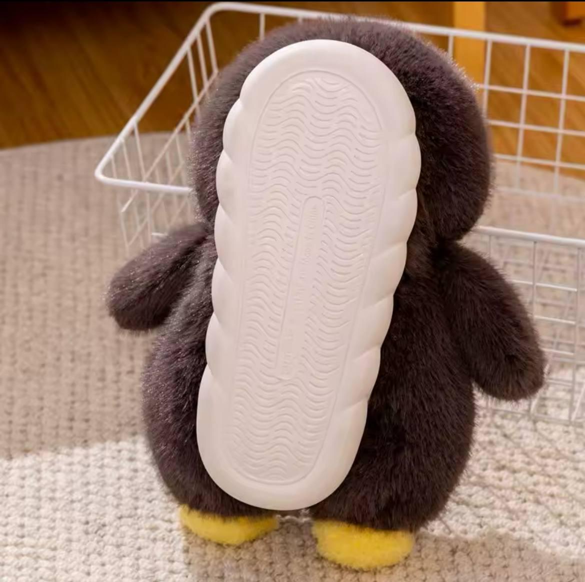 Домашние тапочки плюшевые Пингвины р. 36-37 Черно-белый (213189952852) - фото 9