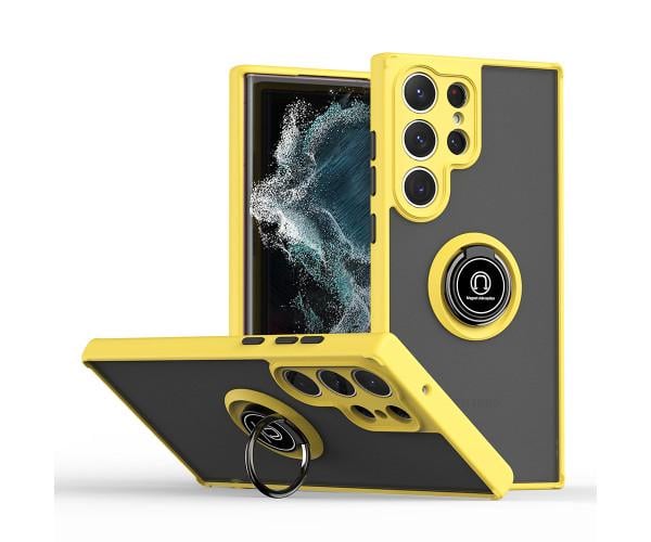 Чохол-накладка TPU Color Matte Ring для Samsung Galaxy S23 Ultra Жовтий