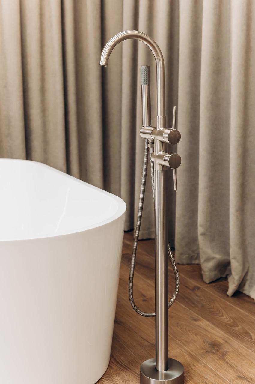 Смеситель напольный Brone Fantasia Neo отдельно стоящий Brushed nickel