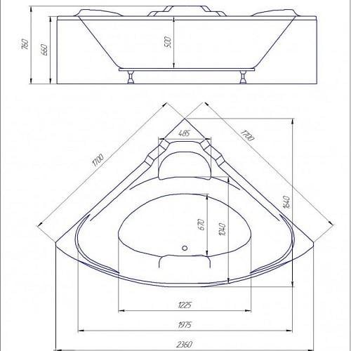 Ванна акриловая Redokss San GROSETTO 1700x1700 мм - фото 3