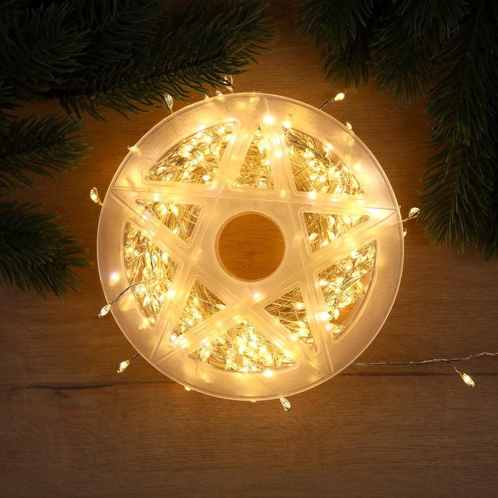 Гирлянда светодиодная мишура Роса 30 м 900 LED 220V 8 режимов Теплый белый - фото 4