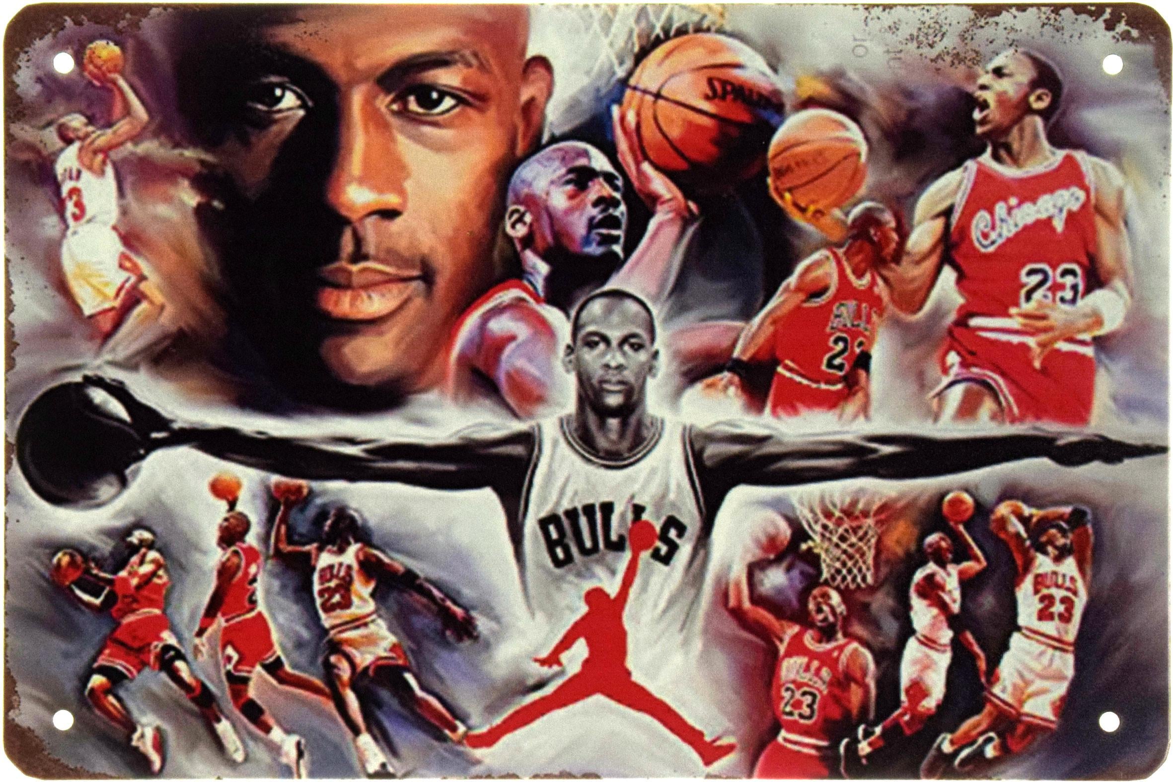 Металлическая табличка Майкл Джордан Коллаж/Michael Jordan 20x30 см